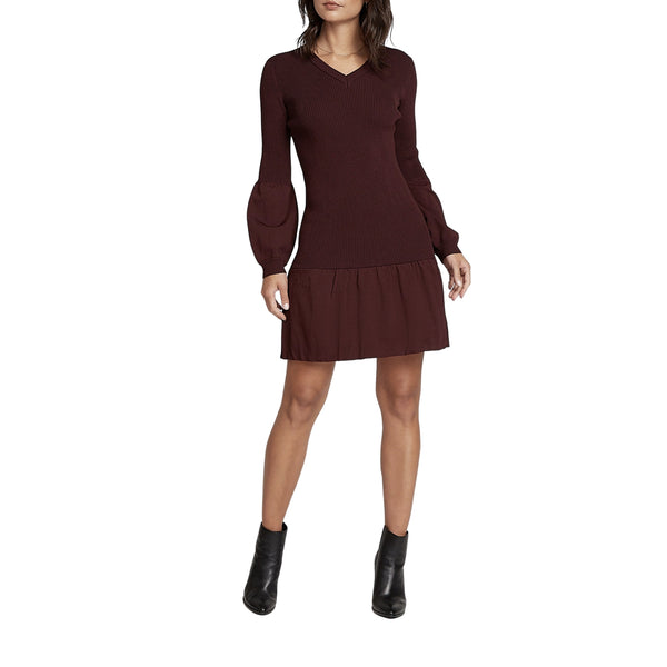 Puff Sleeve Mini Sweater Dress