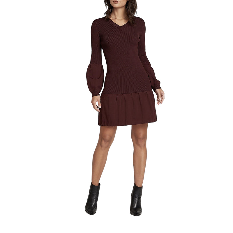 Puff Sleeve Mini Sweater Dress