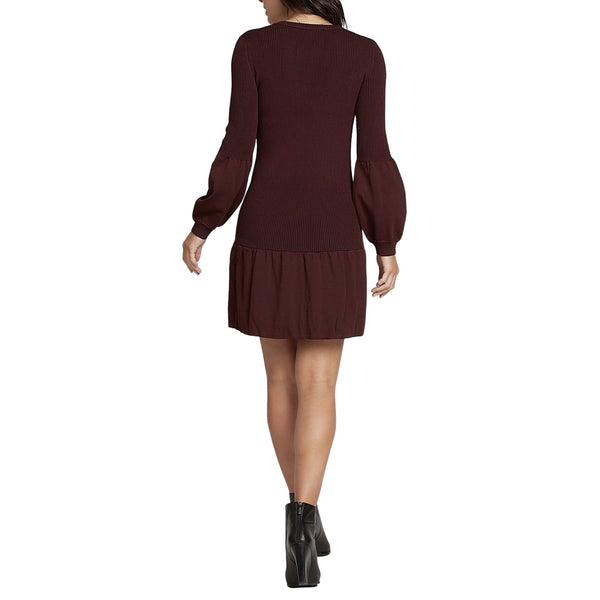 Puff Sleeve Mini Sweater Dress
