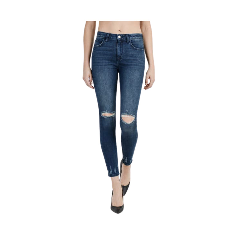 High Rise Skinny with Destroyed Hem by Just USA