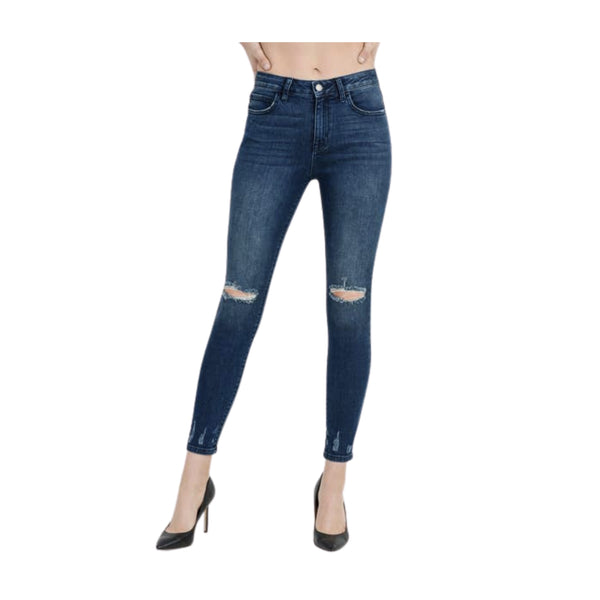 High Rise Skinny with Destroyed Hem by Just USA