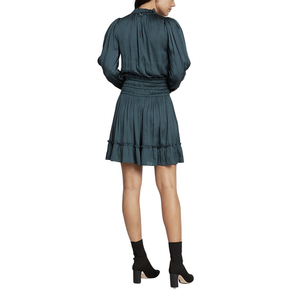 Long Sleeve Elastic Waist Midi Dress