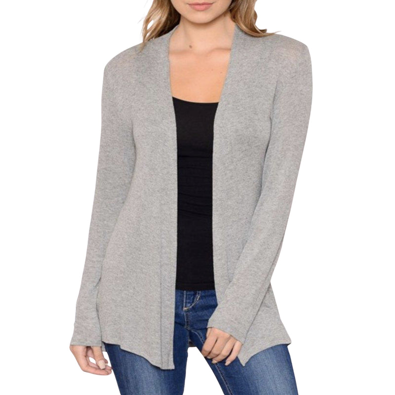 Lightweight Hacci Cardigan in Gray & Black